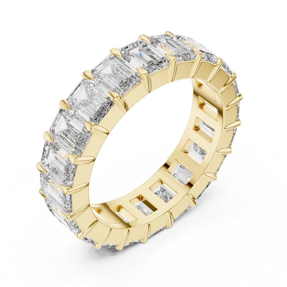 Full Eternity Emerald Cut Lab Grown Diamond Wedding Band