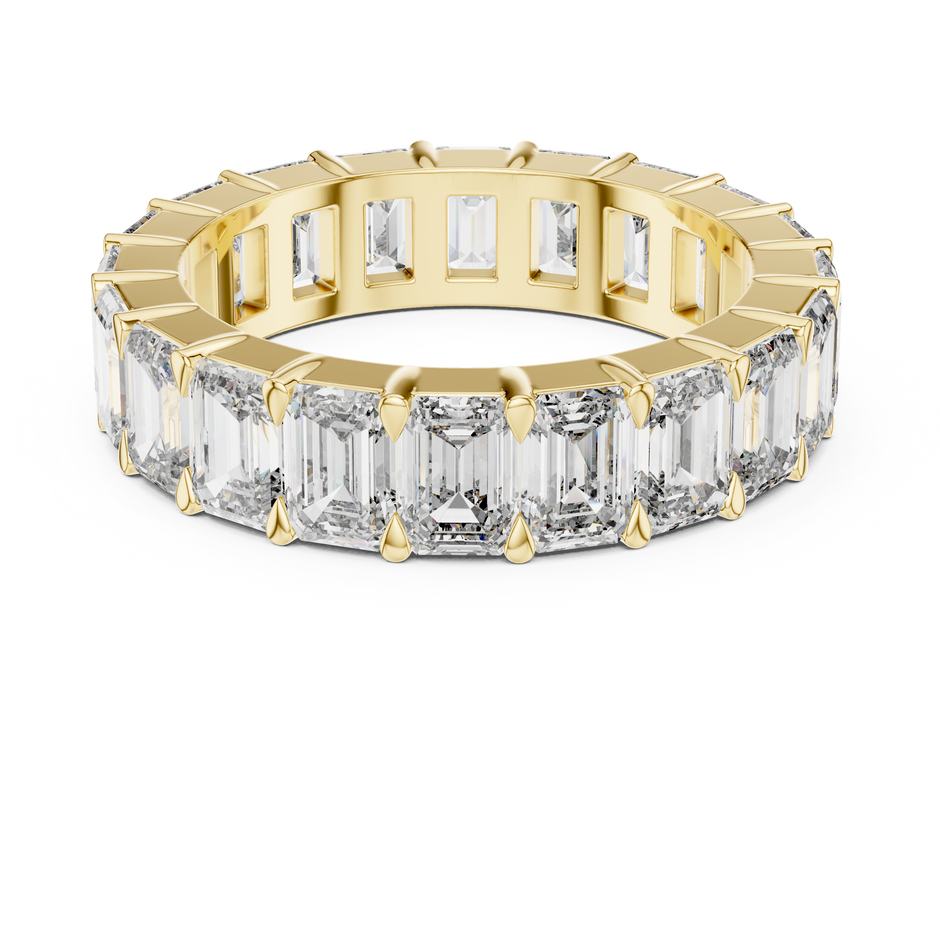 Full Eternity Emerald Cut Lab Grown Diamond Wedding Band