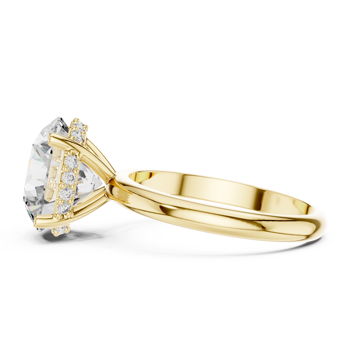 Hidden Halo 4ct Round Cut Lab Grown Diamond Solitaire Engagement Ring