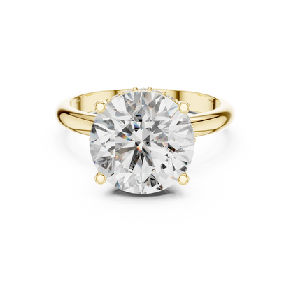 Hidden Halo 4ct Round Cut Lab Grown Diamond Solitaire Engagement Ring