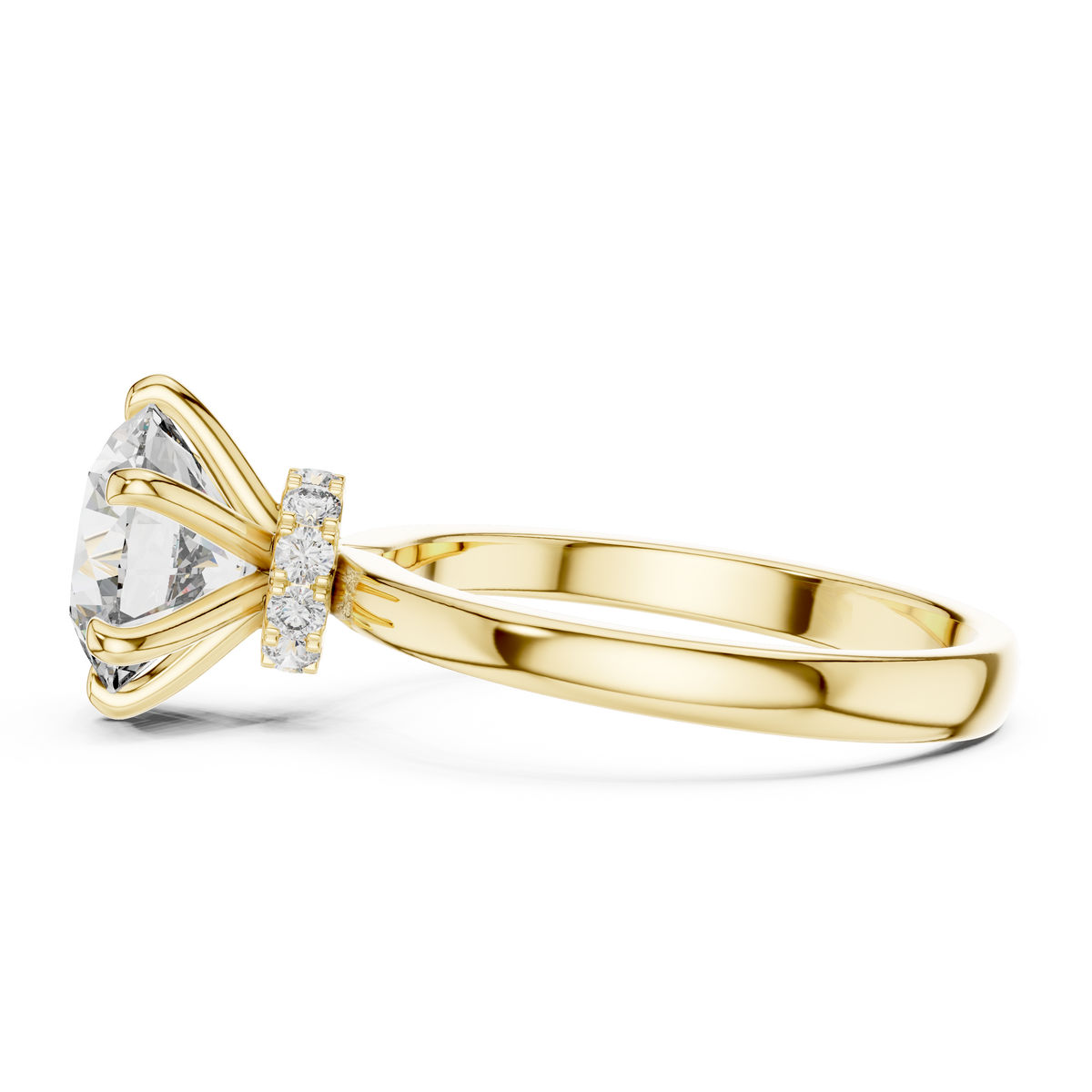 Hidden Halo Six-Prong 2ct Round Cut Lab Grown Diamond Solitaire Engagement Ring
