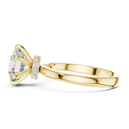 Hidden Halo Six-Prong 2ct Round Cut Lab Grown Diamond Solitaire Engagement Ring
