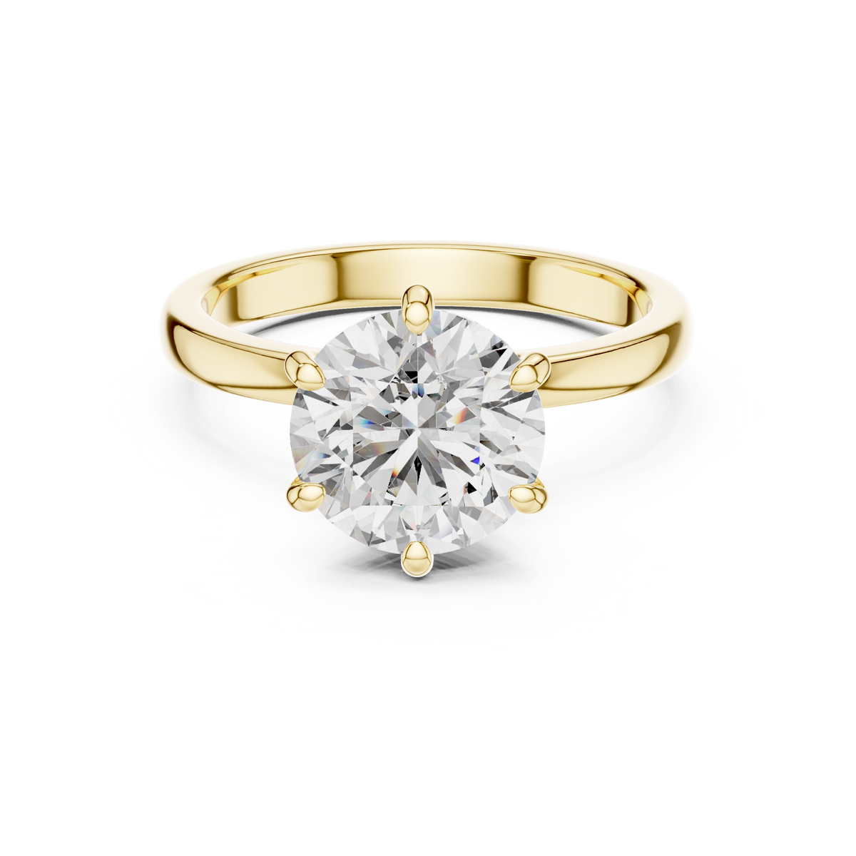 Hidden Halo Six-Prong 2ct Round Cut Lab Grown Diamond Solitaire Engagement Ring