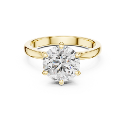 Hidden Halo Six-Prong 2ct Round Cut Lab Grown Diamond Solitaire Engagement Ring