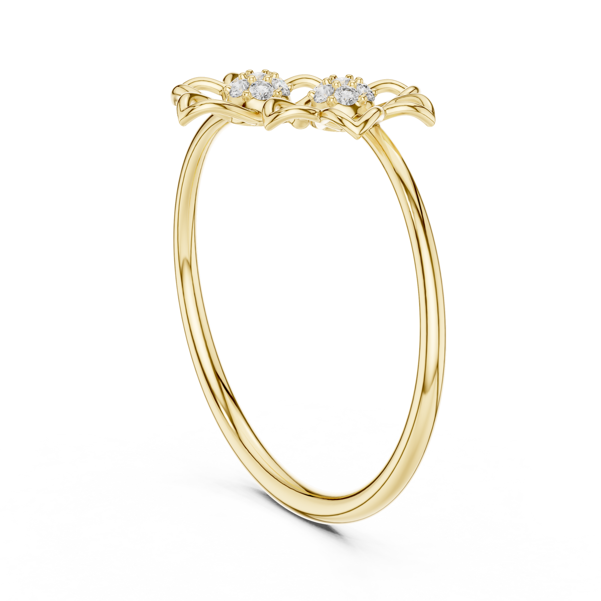 Dual Botanical Floral Cluster Lab Grown Diamond Ring