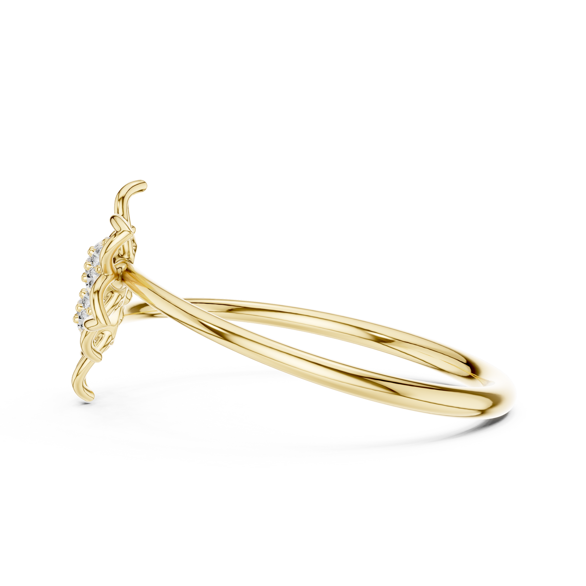 Dual Botanical Floral Cluster Lab Grown Diamond Ring