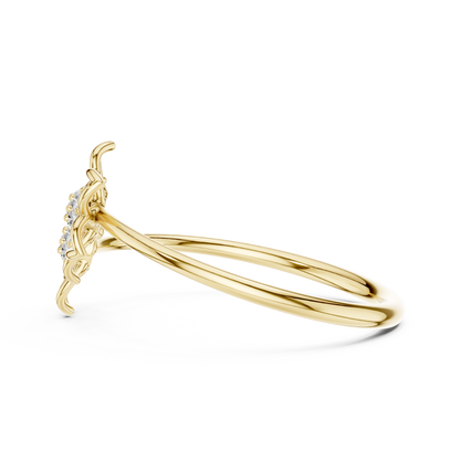 Dual Botanical Floral Cluster Lab Grown Diamond Ring