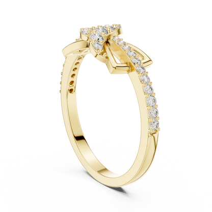 Geometric Ribbon Pave Lab Grown Diamond Ring