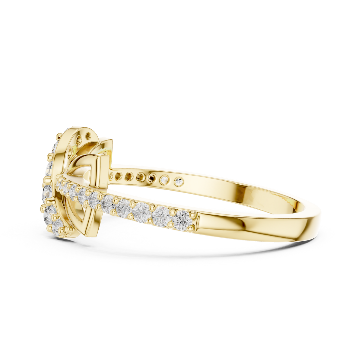 Geometric Ribbon Pave Lab Grown Diamond Ring