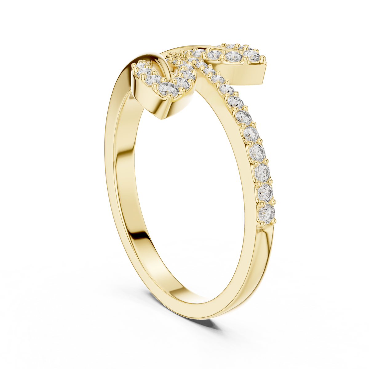 Botanical Leaf Pave Lab Grown Diamond Ring