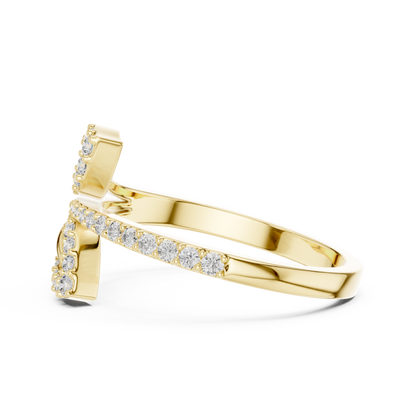 Botanical Leaf Pave Lab Grown Diamond Ring