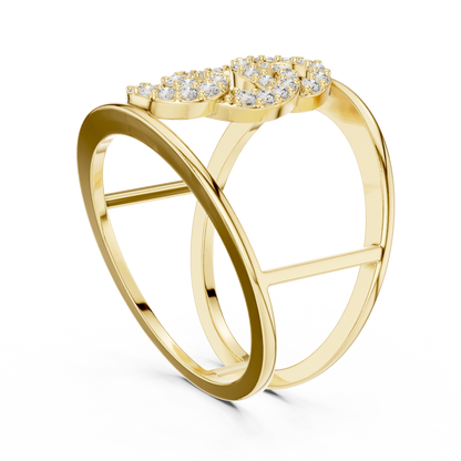 Sculptural Openwork Multi-Band Pave Lab Grown Diamond Ring