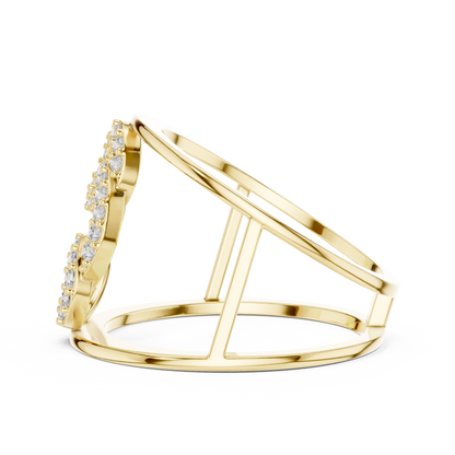 Sculptural Openwork Multi-Band Pave Lab Grown Diamond Ring