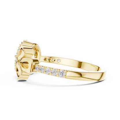Pear Sunburst Ribbon Pave Lab Grown Diamond Ring