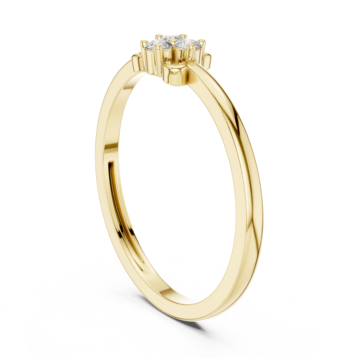Three-Stone Lab Grown Diamond Cluster & Scroll Loop Fashion Ring