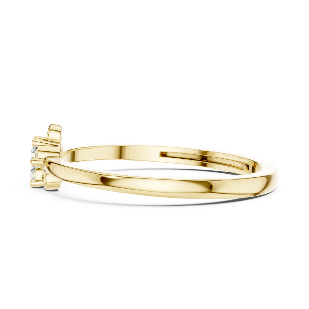 Three-Stone Lab Grown Diamond Cluster & Scroll Loop Fashion Ring