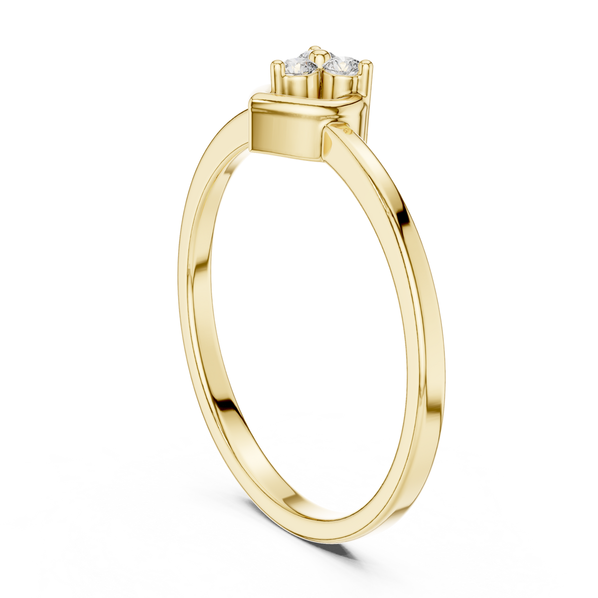 Three Stone Sweet Heart Cluster Lab Grown Diamond Ring