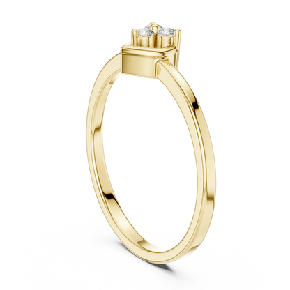 Three Stone Sweet Heart Cluster Lab Grown Diamond Ring