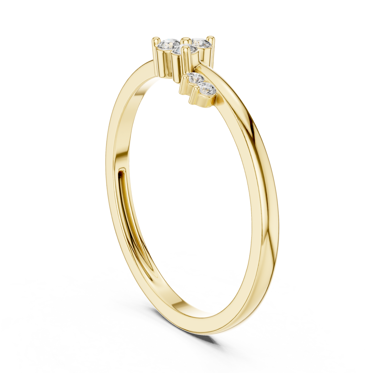 Asymmetrical Cluster Sparkle Lab Grown Diamond Ring