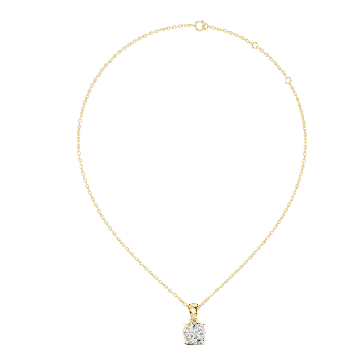 Classic Four-Prong 1ct Round Cut Lab Grown Diamond Solitaire Pendant