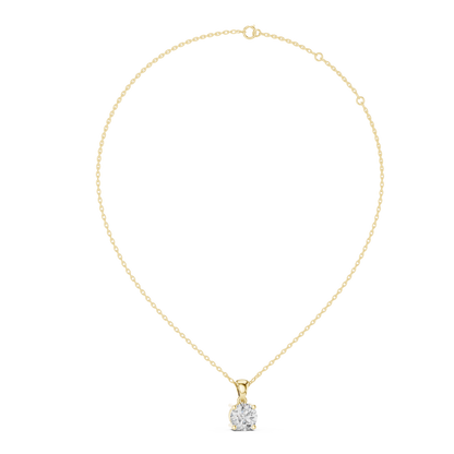 Classic Four-Prong 1ct Round Cut Lab Grown Diamond Solitaire Pendant