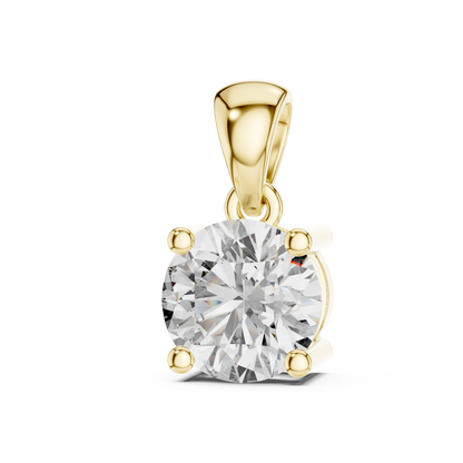 Classic Four-Prong 1ct Round Cut Lab Grown Diamond Solitaire Pendant