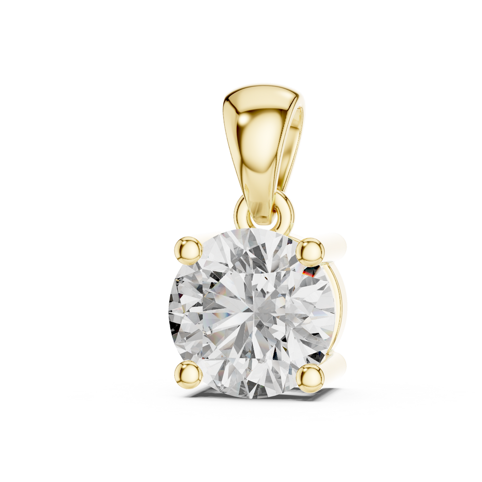 Classic Four-Prong 1ct Round Cut Lab Grown Diamond Solitaire Pendant