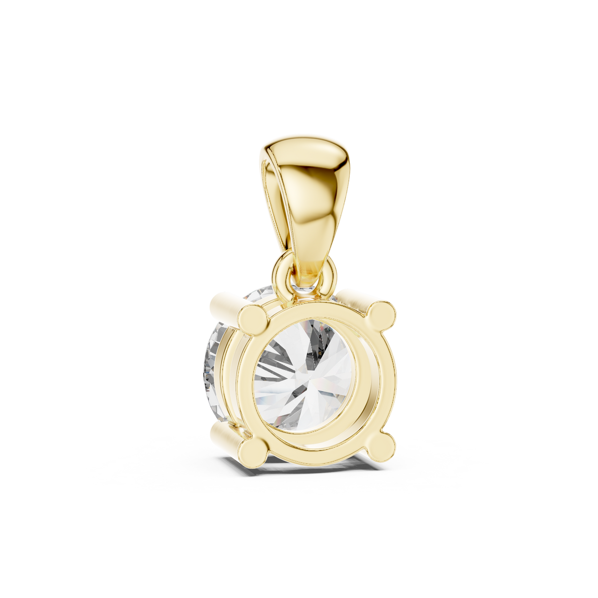 Classic Four-Prong 1ct Round Cut Lab Grown Diamond Solitaire Pendant