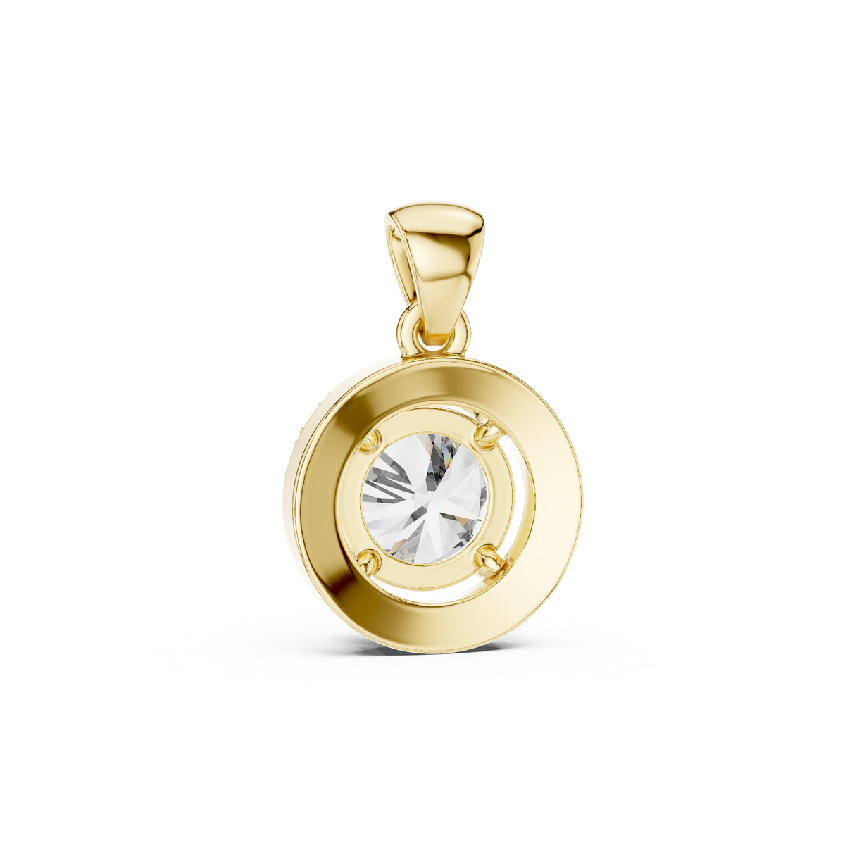1ct Round Cut Lab Grown Diamond Solitaire Halo Pendant
