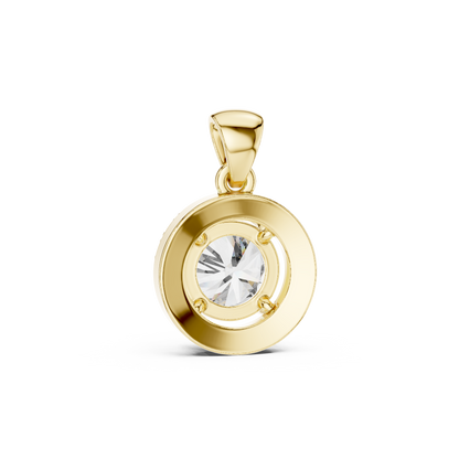1ct Round Cut Lab Grown Diamond Solitaire Halo Pendant