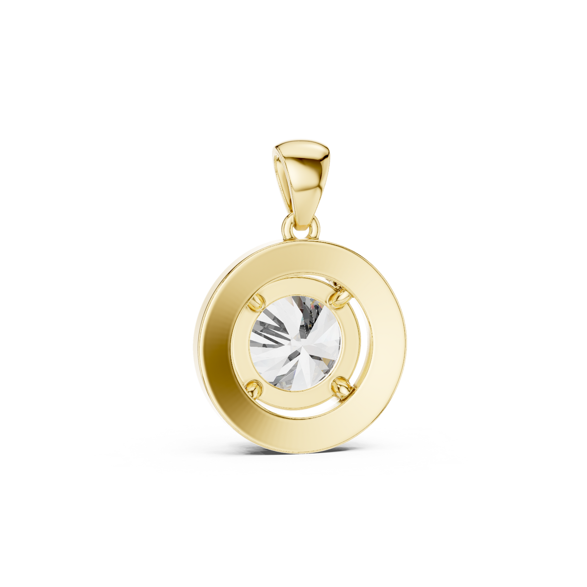 3ct Round Cut Lab Grown Diamond Solitaire Halo Pendant