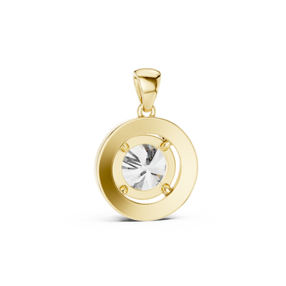3ct Round Cut Lab Grown Diamond Solitaire Halo Pendant