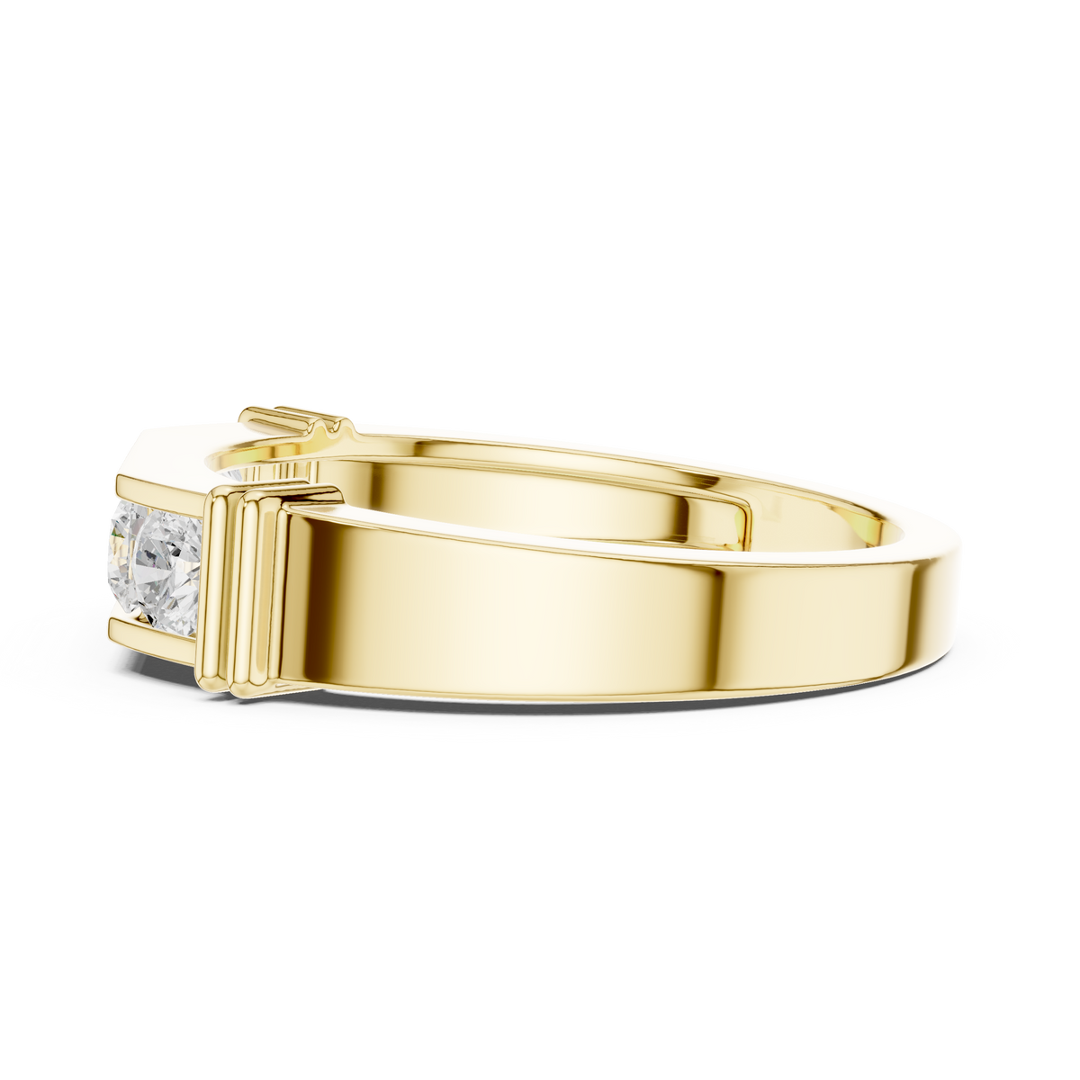 Five Stone Channel Set Round Lab Grown Diamond Ring Band