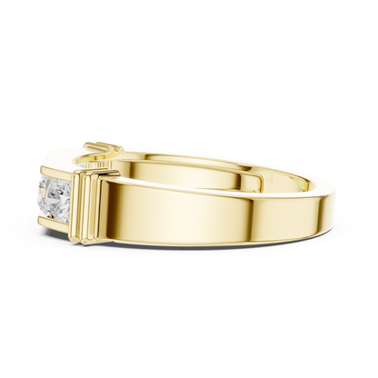 Five Stone Channel Set Round Lab Grown Diamond Ring Band