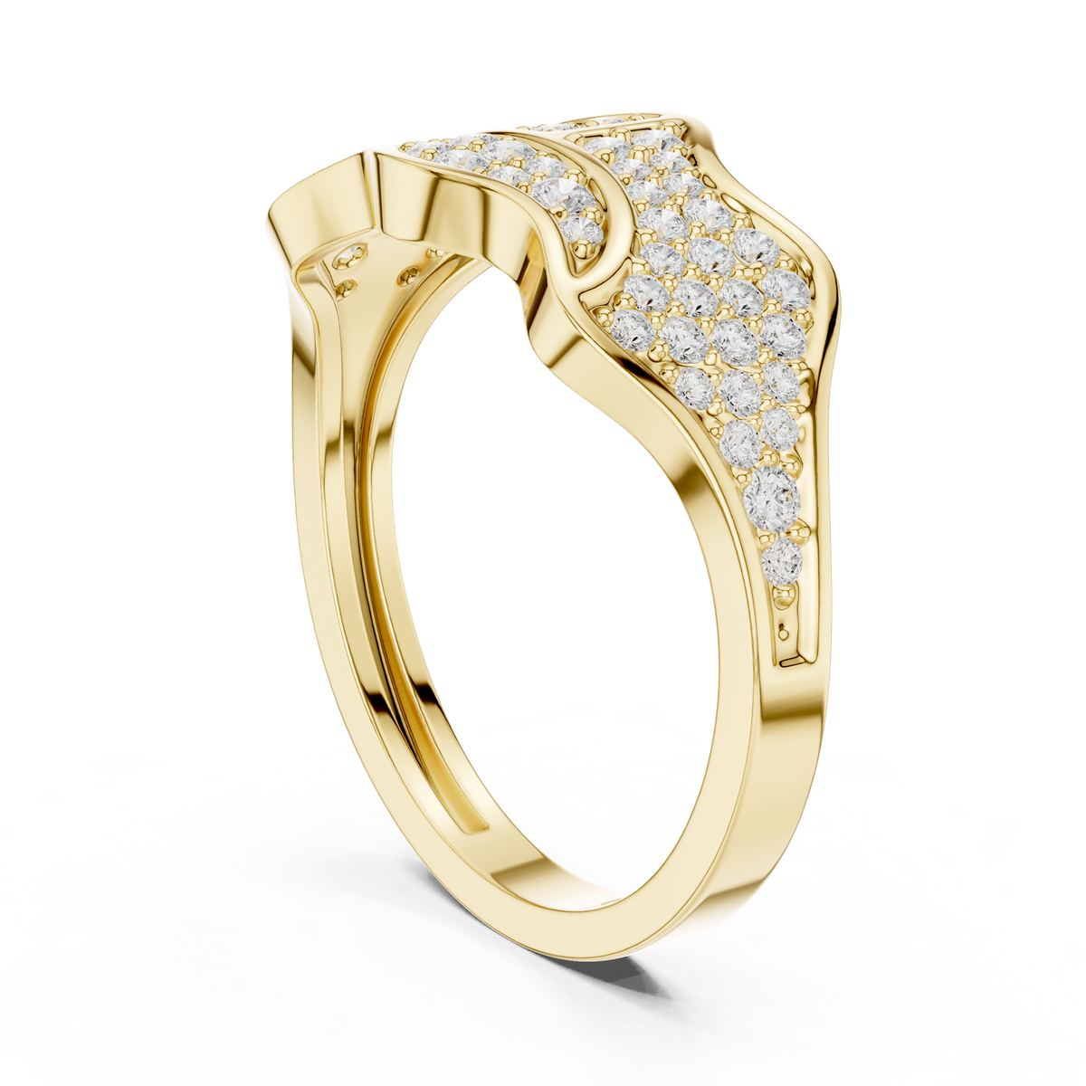 Contour Pave Lab Grown Diamond Statement Ring