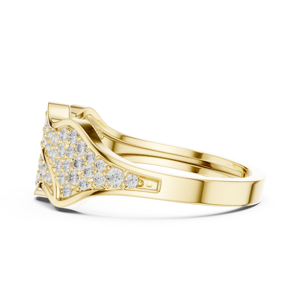 Contour Pave Lab Grown Diamond Statement Ring