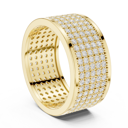 Multi Row Micro Pave Round Shape Lab Grown Diamond Ring Eternity Band
