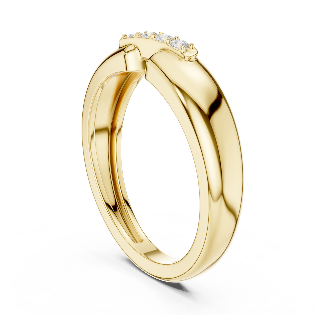Cross Bar Round Shape Lab Grown Diamond Ring