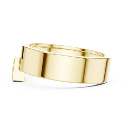 Bezel Set Princess Shape Lab Grown Diamond Ring Solitaire Flat Band