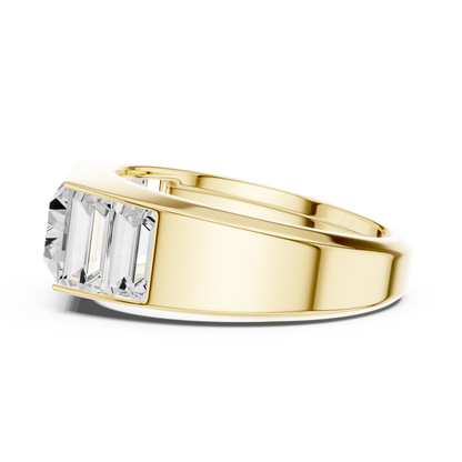 Five Stone East West Baguette Shape Lab Grown Diamond Solitaire Ring Channel Bezel Band