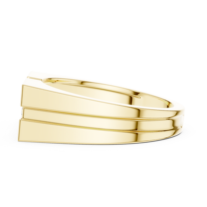 Quad Princess Cut Lab Grown Diamond Ring Flat Band Style