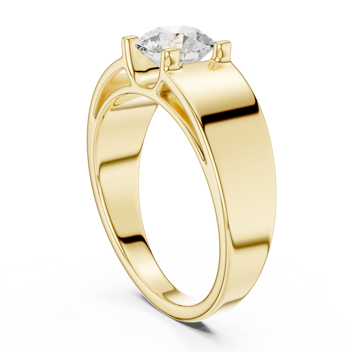 Four Prong 1.00 Ct Round Shape Lab Grown Diamond Solitaire Ring