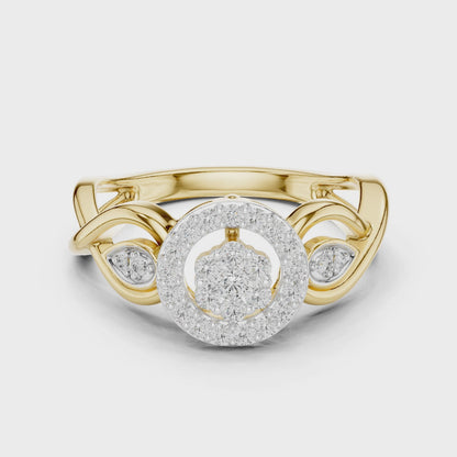 Halo Cluster Swirl Lab Grown Diamond Ring