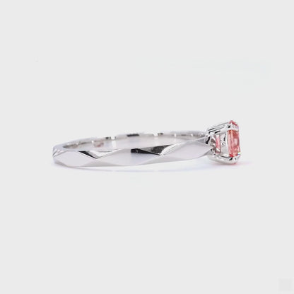 Four Prong Round Shape Pink Lab Grown Diamond Solitaire Ring